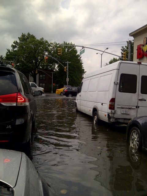 "And here is some flooding at the intersection of 73rd Ave. & #Woodhaven Blvd."